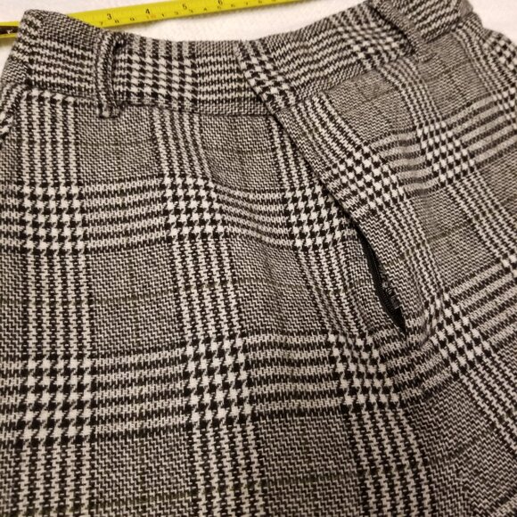 Plaid Wide Leg High Rise Trousers Black/White Dress Pants Grey X-Small Zara - Picture 8 of 8